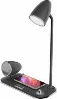 Tellur TLL151371 Asztali lámpa vezeték nélküli töltővel és Bluetooth hangszóróval - Fekete