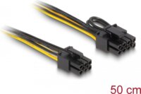 Delock 83004 PCIe 6pin - PCIe 8pin tápegység kábel 0,5m - Fekete