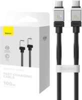 Baseus CoolPlay USB-C apa - USB-C apa Adat és töltő kábel - Fekete (1m)