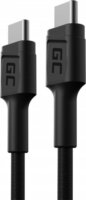Green Cell GC USB-C apa - USB-C apa Adat és töltő kábel - Fekete (0.3m)