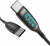Blitzwolf BW-TC23 USB-C apa - USB-C apa 2.0 Adat és töltő kábel - Fekete (1.8m)