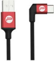 PGYTech P-GM-124 USB-A apa - USB Type-C apa Adatkábel - Fekete/Piros (0.35m)