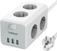 Tessan TS-306 230V Elosztó 6 aljzatos 2m - Fehér