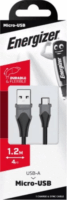 Energizer USB-A apa - Micro USB-B apa 2.0 Adat és töltő kábel - Fekete (1.2m)