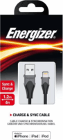 Energizer USB-A apa - Lightning apa 2.0 iPhone töltőkábel - Fekete (1.2m)