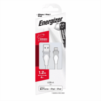 Energizer USB-A apa - Lightning apa 2.0 Adat és töltő kábel - Fehér (1.2m)