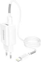 Dudao A2EUL 2x USB-A Hálózati töltő + Lightning kábel - Fehér (5V / 2.4A)