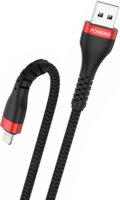 Foneng X82 USB-A apa - Lightning apa iPhone töltőkábel - Fekete (1m)