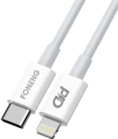 Foneng X31 USB-C apa - Lightning apa Adat és töltőkábel - Fehér (2m)