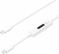 j5create JUCP14-N USB-C apa - USB-C apa Adat és töltő kábel + Teljesítménymérő - Fehér (1.2m)