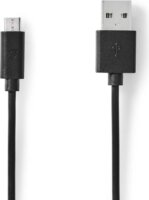 Nedis USB-A apa - MicroUSB-B apa 2.0 Adat és töltő kábel - Fekete (2m)