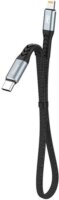 Dudao L10P USB-C apa - Lightning apa Töltőkábel - Fekete (0.23m)