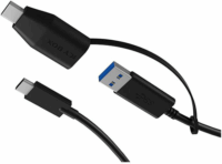 Icy Box IB-CB033 USB Type-C apa - USB Type-C / USB-A apa 3.2 Adat és töltő kábel - Fekete (0.35m)