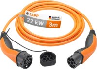Lapp Mobility 65755 Type 2 Elektromos autó töltőkábel 3m (22kW - 32A) - Narancssárga