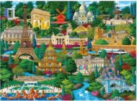 Trefl Wood Craft Híres francia helyek - 1000 darabos fa puzzle
