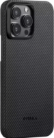 Pitaka MagEZ 4 600D Apple iPhone 15 Pro Max Hátlapvédő Tok - Fekete/Szürke