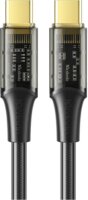 Mcdodo CA-2110 USB Type-C apa - USB Type-C apa Adat és töltőkábel - Fekete (1.8m)