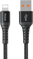 Mcdodo CA-2260 USB-A apa - Lightning apa iPhone töltőkábel - Fekete (0.2m)