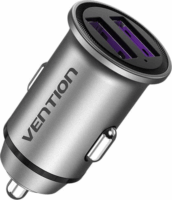 Vention FFEH0 2x USB-A Autós töltő - Fekete (30W)