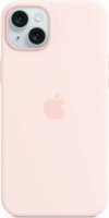 Apple iPhone 15 Plus MagSafe Gyári Szilikon Tok - Világos Rózsaszín