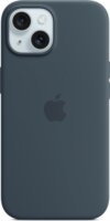 Apple iPhone 15 MagSafe Gyári Szilikon Tok - Viharkék