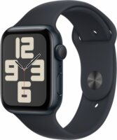 Apple Watch SE (2022) GPS (44mm) Okosóra - Fekete Alumíniumtok Fekete Sportszíjjal