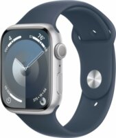 Apple Watch Series 9 GPS (45mm) Okosóra - Ezüst Aluminiumtok Sötétkék Sportszíjjal