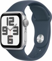 Apple Watch SE (2022) GPS (40mm) Okosóra - Ezüst Aluminiumtok Sötétkék Sportszíjjal