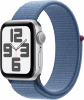 Apple Watch SE (2022) GPS (40mm) Okosóra - Ezüst Alumíniumtok Kék Sportpánttal