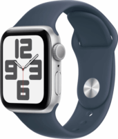 Apple Watch SE (2022) GPS (40mm) Okosóra - Ezüst Alumíniumtok Kék Sportszíjjal S/M