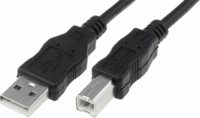 Assmann USB-A 2.0 M - USB-B 2.0 M Adapterkábel 5m - Fekete