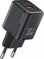 USAMS US-CC189 X-Ron Series USB-C / USB-A Hálózati töltő - Fekete (30W)
