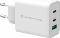 Conceptronic ALTHEA12W 2x USB-C / USB-A Hálózati töltő - Fehér (65W)