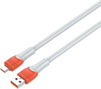 Ldnio LS603 USB-A apa - USB-C apa 2.0 Adat és töltőkábel - Fehér/Narancssárga (3m)