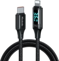 Mcdodo CA-1030 USB-C apa - Lightning apa 2.0 Adat és töltőkábel - Fekete (1.2m)