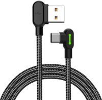 Mcdodo CA-5280 LED USB-A apa - USB-C apa 2.0 Adat és töltőkábel - Fekete (0.5m)