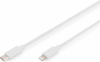 Digitus DB-600109-010-W USB-C apa - Lightning apa 2.0 Adat és töltőkábel - Fehér (1m)