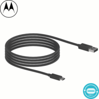Motorola Moto USB-A apa - USB-C apa Adat és Töltőkábel - Fekete (2m)