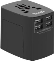 Budi 333 4x USB-A Hálózati utazótöltő - Fekete (25W)
