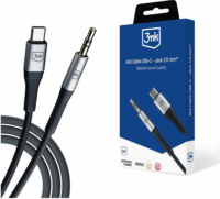 3mk AUX USB-C apa - Jack 3.5 mm apa kábel (1m)