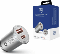 3mk Hyper USB-A/USB-C autós töltő - Ezüst (45W)