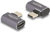 Delock 60047 USB-C apa - USB-C anya 90° csatlakozó - Szürke