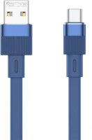Remax Flushing RC-C001 USB-A apa - USB-C apa 2.0 Adat és töltőkábel - Kék (1m)