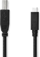 Nedis USB-C 2.0 apa - USB-B 2.0 apa kábel - Fekete (1m)