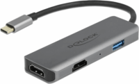 Delock 87780 USB-C - 2xHDMI/USB-A 4K dokkoló - Szürke