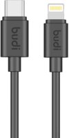 Budi 023TL USB-C apa - Lightning apa 2.0 Adat és töltőkábel - Fekete (1.2m)