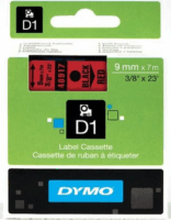 Dymo D1 feliratozógép szalag 9mm x 7m - Fekete/Piros