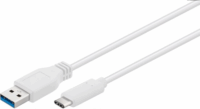 HCT 028-226 USB-A apa - USB Type-C apa Adat és töltő kábel - Fehér (2m)