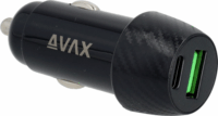AVAX CC303B CARLY USB-C / USB-A Autós töltő - Fekete (38W)