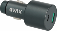 AVAX CC663B CARLY+ 63W USB-C / USB-A Autós töltő - Fekete (5V / 3A)
